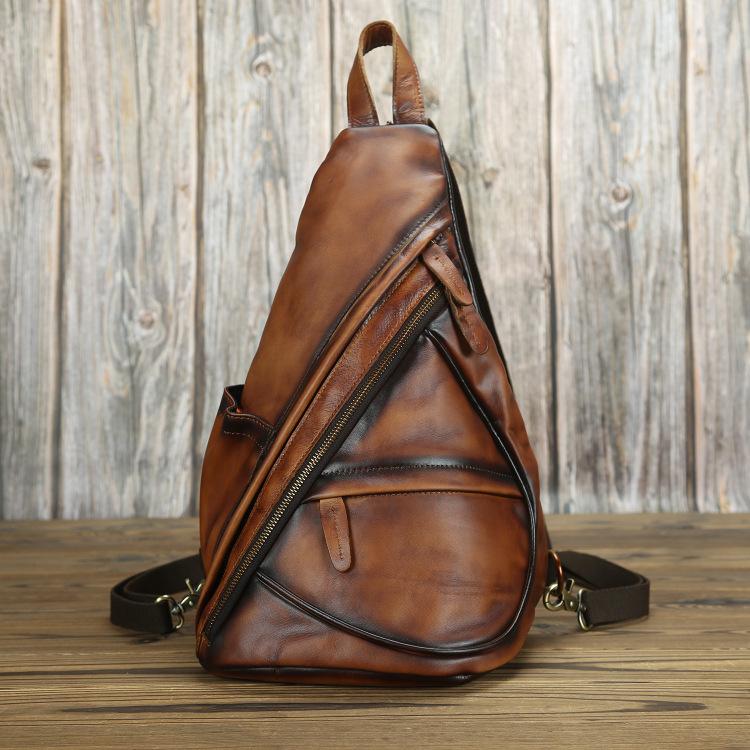 ☆新品☆ 本革 ボディバッグ メンズ 牛革 ショルダーバッグ レトロ風 斜め掛けバッグ ビジネス バッグ レザー 通勤通学用 登山旅行 LLB-0052