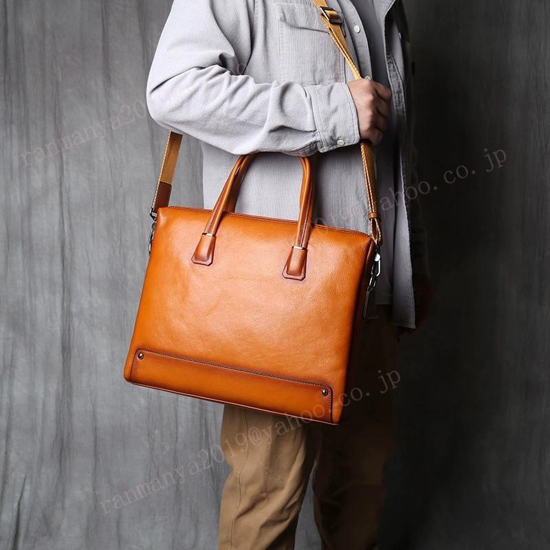 人気新作 ビジネスバッグ 本革 レザー ブリーフケース メンズ 斜めがけ