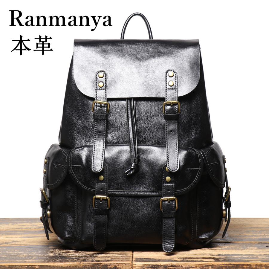 ボックス型 レザー リュックサック 本革 メンズ リュックサック メンズファッション バックパック 大容量 バックパック デイバッグ アウトドア ブラックllb 0093 爛漫屋 通勤 旅行鞄 Llb 0093 B4対応 鞄