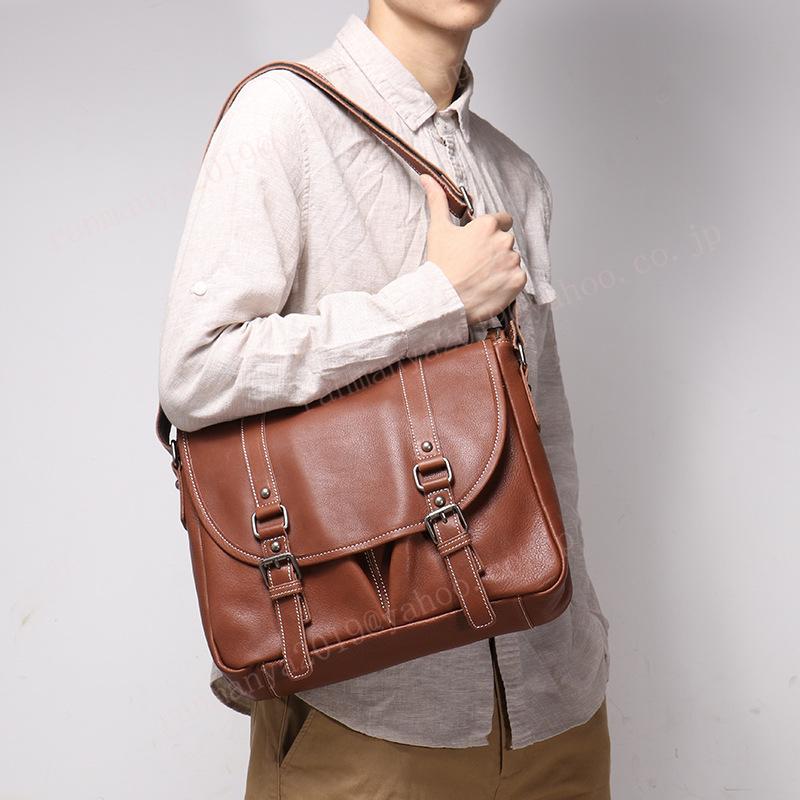 ショルダーバッグ 本革 メンズ メッセンジャーバッグ 斜めがけ 肩掛け