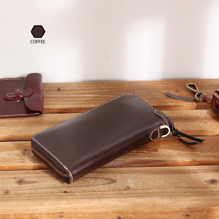 ヌメ革レザー 長財布 ラウンドファスナー田中革具 田中革具 長財布 財布 レザーウォレット ハンドメイド 牛革 革