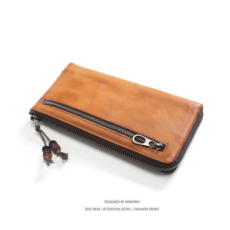 新品 多機能 レザー 長財布 ヌメ革 本革 メンズ 財布 大容量 ロング