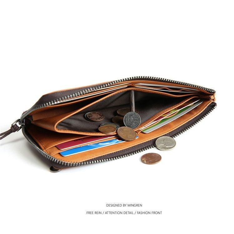 新品 多機能 レザー 長財布 ヌメ革 本革 メンズ 財布 大容量 ロング