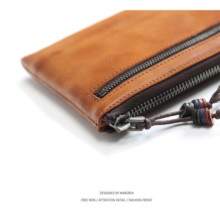 新品 多機能 レザー 長財布 ヌメ革 本革 メンズ 財布 大容量 ロング