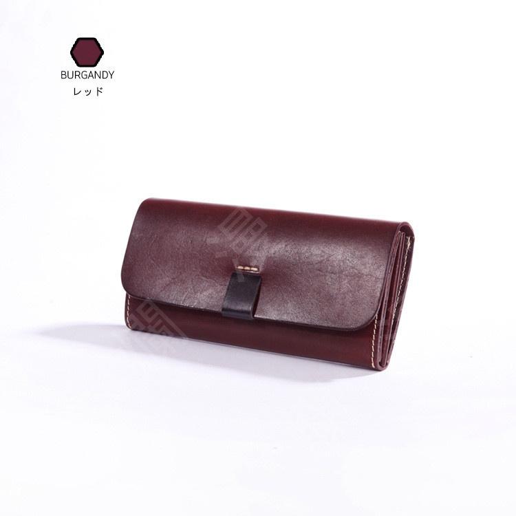長財布 レディース 薄い 本革 かぶせ 二つ折り イタリアンレザー 大
