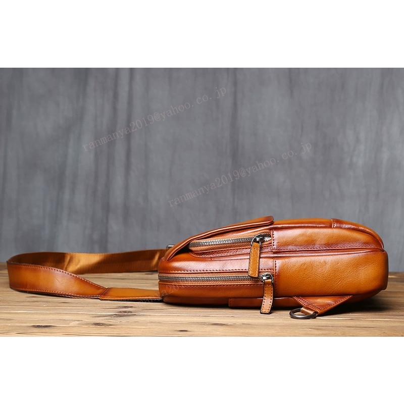 ボディバッグ ワンショルダーバッグ 本革 メンズ レザー 大容量 斜め