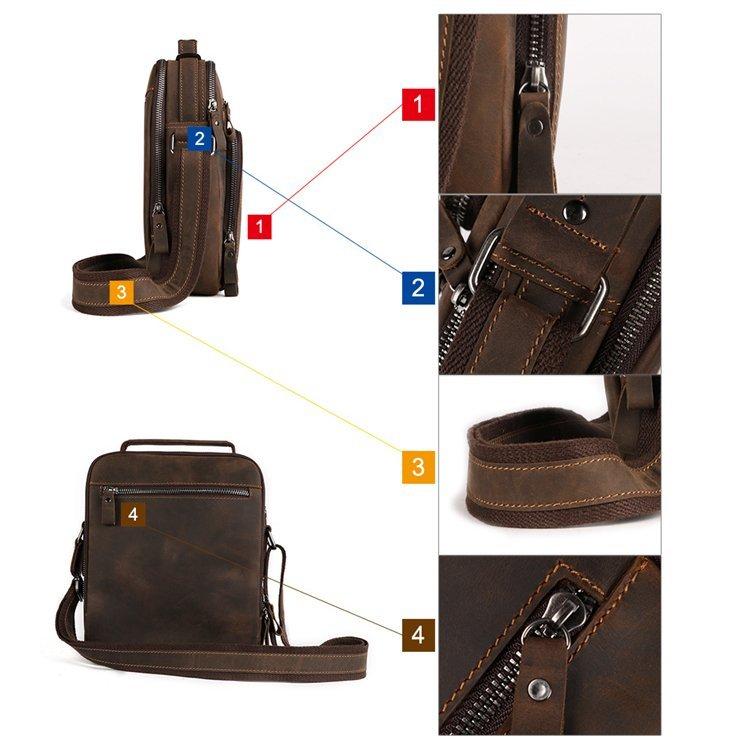 ショルダーバッグ メンズ 本革 斜め掛けバッグ 男性 レザー 大容量 9.7インチiPad対応 肩掛けバッグ カジュアル アウトドア 鞄 ブラウン ショルダーバッグ メンズ 本革 斜め掛けバッグ 男性 レザー 大容量 9.7