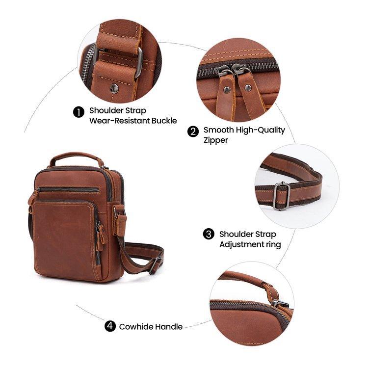 ショルダーバッグ メンズ 本革 斜め掛けバッグ 男性 レザー 大容量 9.7