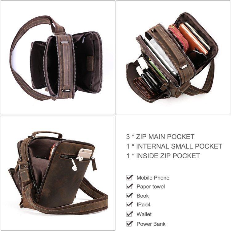ショルダーバッグ メンズ 本革 斜め掛けバッグ 男性 レザー 大容量 9.7