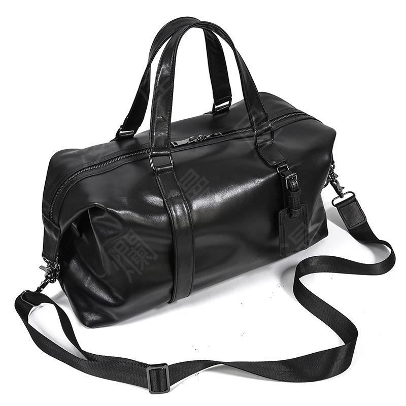 新品 レザー ボストンバッグ トラベルバッグ ショルダー バッグ 2WAY 本革 牛革 レザー メンズバッグ 旅行バッグ ブラック_5