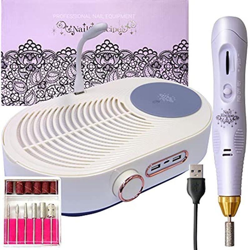 楽ギフ 包装 Nailrecipe ネイルレシピ ネイルダスト 集塵機 ダストコレクター 充電式 コードレス フィルター付 強力吸引力 静音デザイン ボディ フェイスケア castillogomez Com