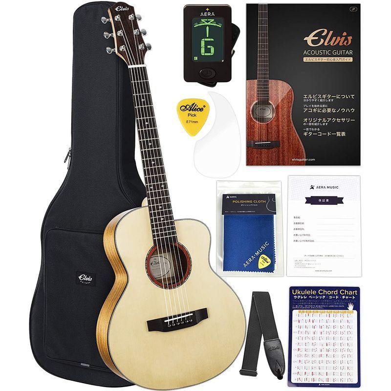 限定価格セール 初心者定番９点セット Elvisエルビス 抱えやすい本格的なミニギター 36インチ アコースティックギター Mini Master ギター
