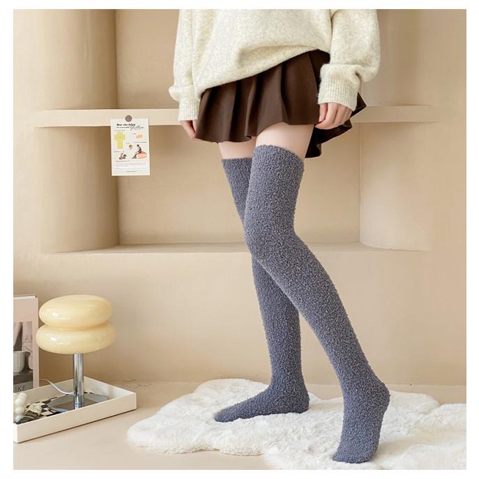 もこもこ 靴下 ハイソックス ルームソックス レディース くつ下 あったか ふわふわ ひざ上 ニーハイ ロングソックス 冷え対策 秋冬 誕生日 プレゼント 爆買 | ブランド登録なし | 11