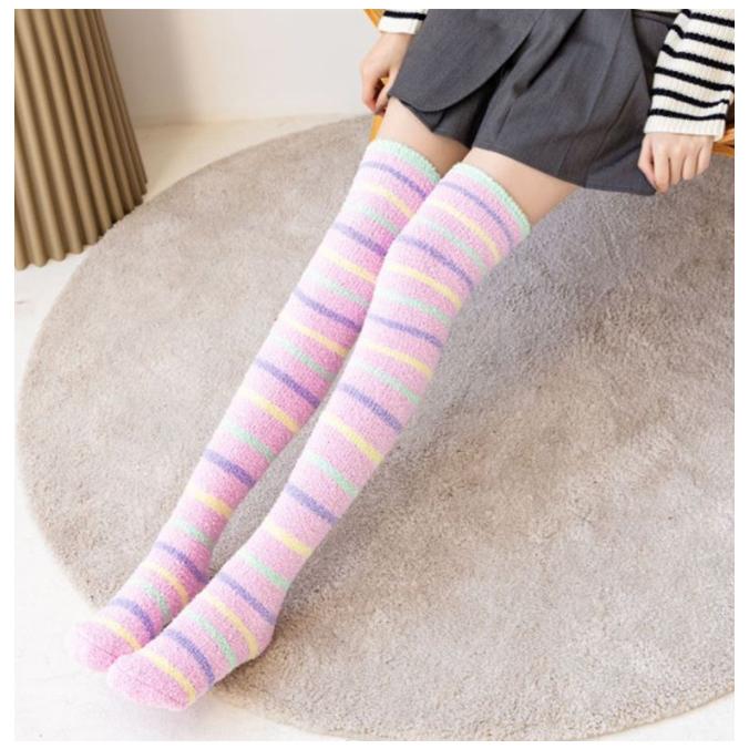 もこもこ 靴下 ハイソックス ルームソックス レディース くつ下 あったか ふわふわ ひざ上 ニーハイ ロングソックス 冷え対策 秋冬 誕生日 プレゼント 爆買 | ブランド登録なし | 13