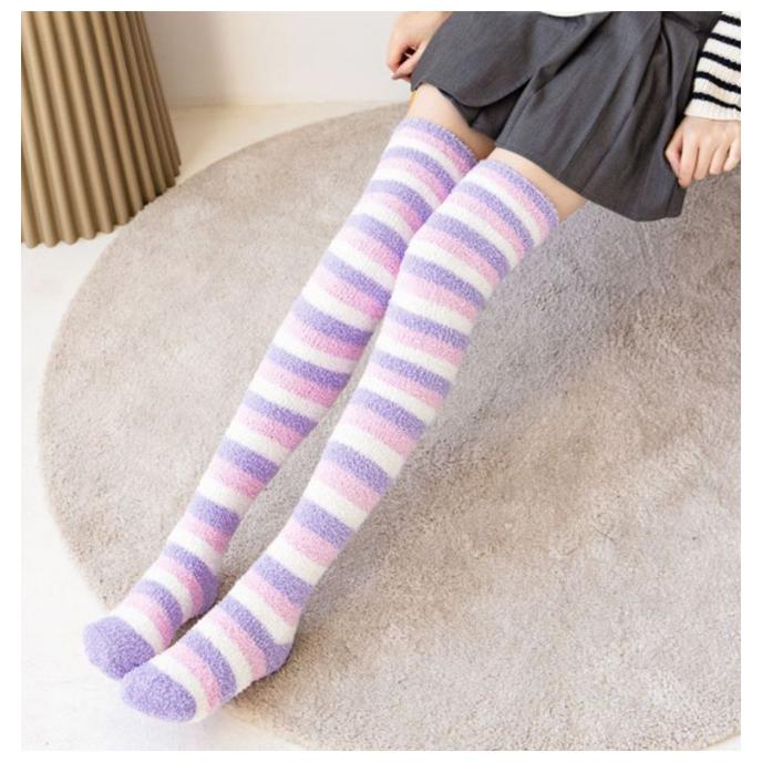 もこもこ 靴下 ハイソックス ルームソックス レディース くつ下 あったか ふわふわ ひざ上 ニーハイ ロングソックス 冷え対策 秋冬 誕生日 プレゼント 爆買 | ブランド登録なし | 14