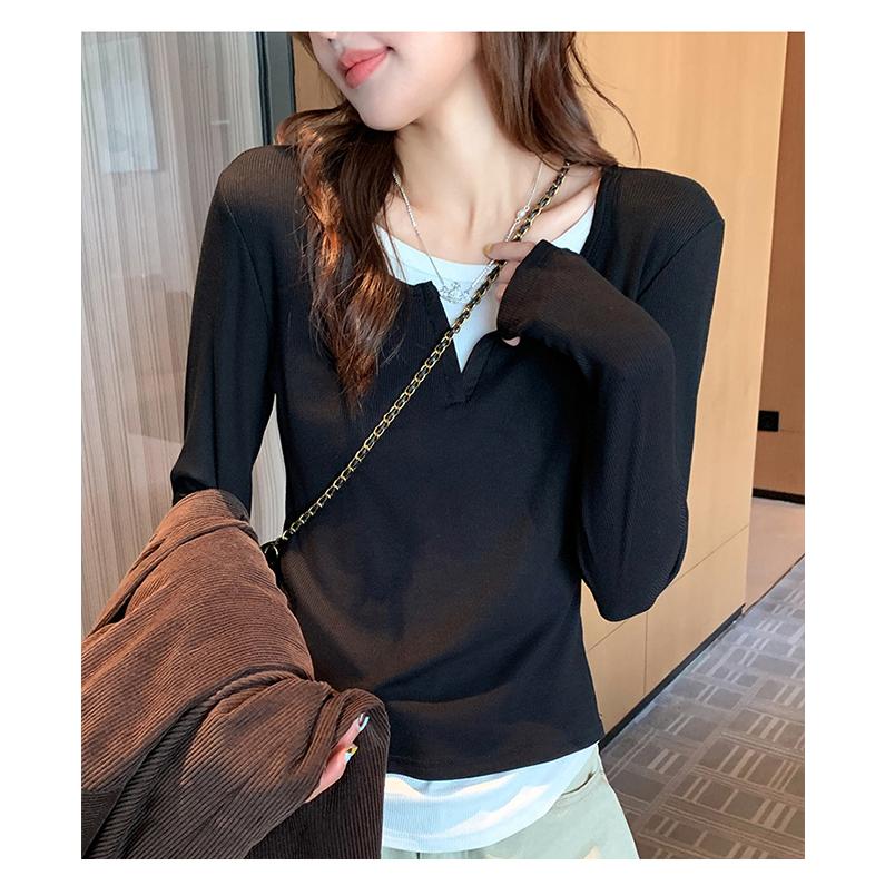 Tシャツ トップス ロンT レディース 長袖 カットソー レイヤード 重ね着 ラウンドネック ベーシック カジュアル 着回し おしゃれ 春秋 爆買 | ブランド登録なし | 07