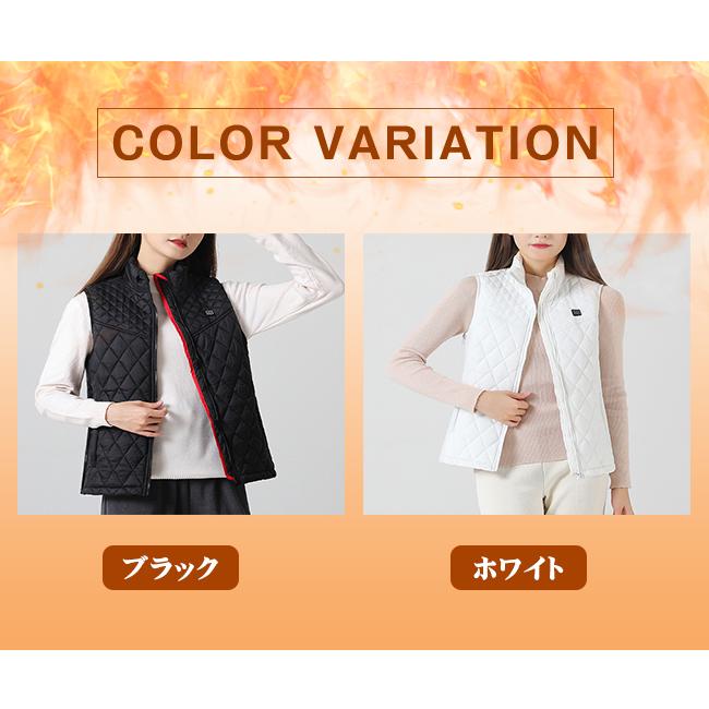 電熱ベスト レディース 9エリア 9つヒーター付き ヒーターベスト USB充電式 3段階温度調節 ジャケット 発熱 加熱服 加熱ベスト 中綿ベスト 電熱インナー爆買 | ブランド登録なし | 01