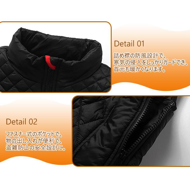 電熱ベスト レディース 9エリア 9つヒーター付き ヒーターベスト USB充電式 3段階温度調節 ジャケット 発熱 加熱服 加熱ベスト 中綿ベスト 電熱インナー爆買 | ブランド登録なし | 04