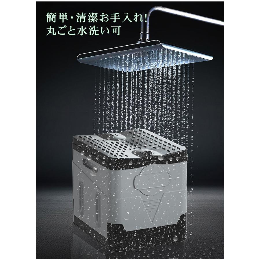 トイレ 折りたたみ 非常用 災害 避難 車中泊 キャンプ 介護 簡易移動式 地震 蓋付 ポータブル アウトドア 登山 緊急 仮設 椅子 水洗 軽量 凝固剤 ゴミ袋 爆買 | ブランド登録なし | 10