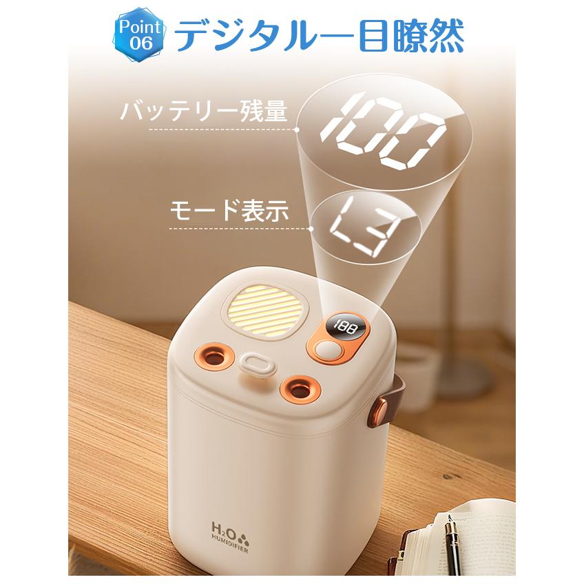 超音波加湿器 ダブルノズル ナノミスト 1.2L大容量 空気清浄 アロマ LEDライト 3種類加湿モード 長時間運転 乾燥 花粉対策 上部給水式 type-c充電式 爆買 | ブランド登録なし | 09
