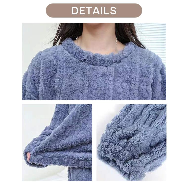 秋冬パジャマ レディース もこもこ 超保温 ルームウェア 上下セット 部屋着 あったか 暖かい 起毛 ふんわり 肌触り ズボン 可愛い 厚手 秋服 冬服 ギフト 爆買 | ブランド登録なし | 14