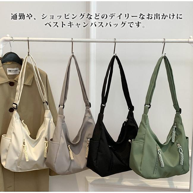 ショルダーバッグ トートバッグ 鞄 かばん レディース メンズ  軽量 斜めがけ 肩掛け 大容量 ファッション 通勤 通学 ブラック ホワイト 爆買 | ブランド登録なし | 05