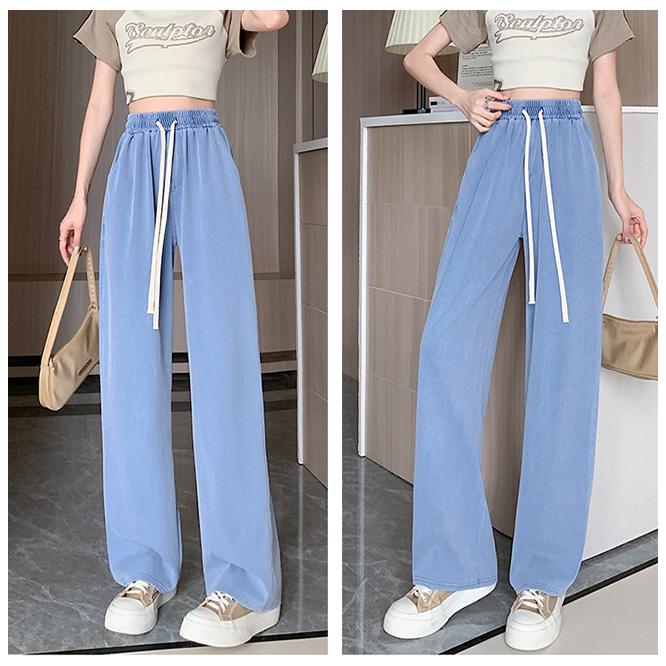 涼感ワイドパンツ デニム調 接触冷感 ロング クール 涼しい 夏用 ゆったり ストレッチ 薄手 体型カバー ウエストゴム ボトムス 着痩せ 美脚 爆買 | ブランド登録なし | 16
