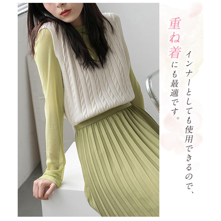 シースルーTシャツ カットソー トップス レディース トップス 長袖 透け感 レイヤード プルオーバー シアー クルーネック 春夏 薄手 爆買 | ブランド登録なし | 07