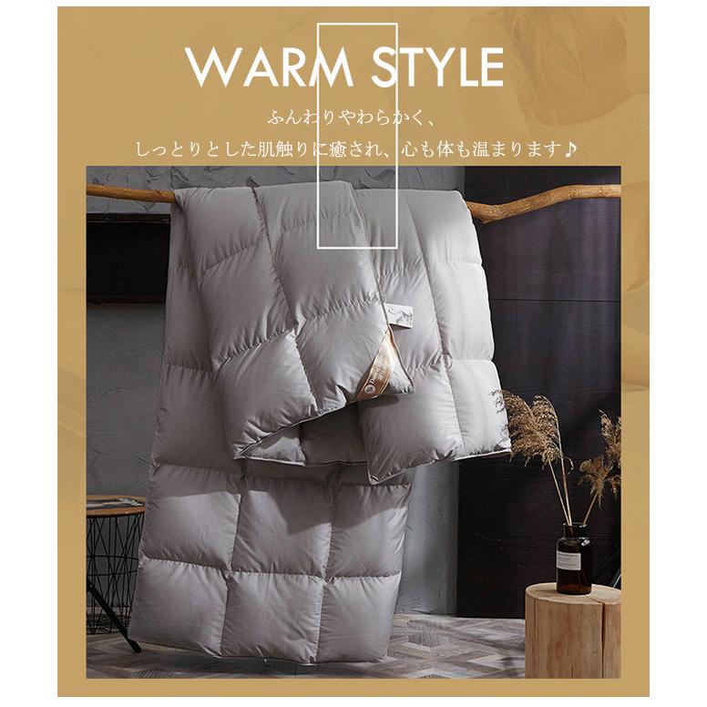 羽毛布団 ロング 掛け布団 掛け布団 冬用 両面 暖かい 厳選シルバーダウン あったかい 羽毛ふとん 布団 羽毛掛け布団 ホワイトダックダウン おしゃれ 爆買 | ブランド登録なし | 09