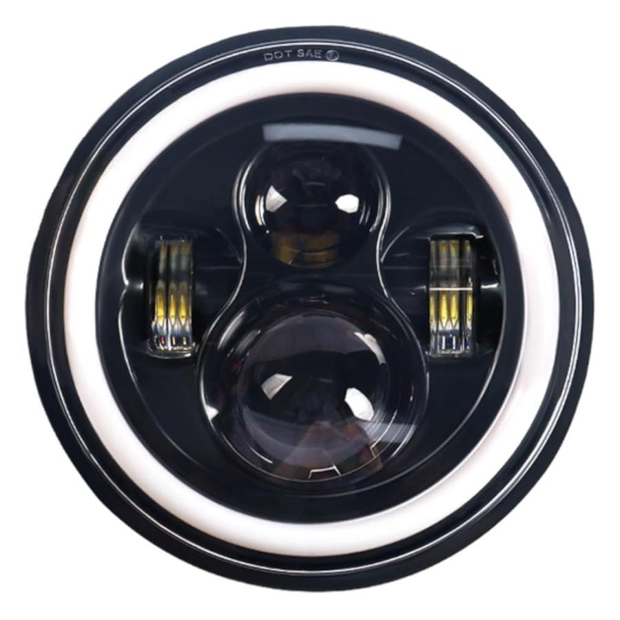 7インチ LED ヘッドライト イカリング ラングラー ジムニー ハーレー
