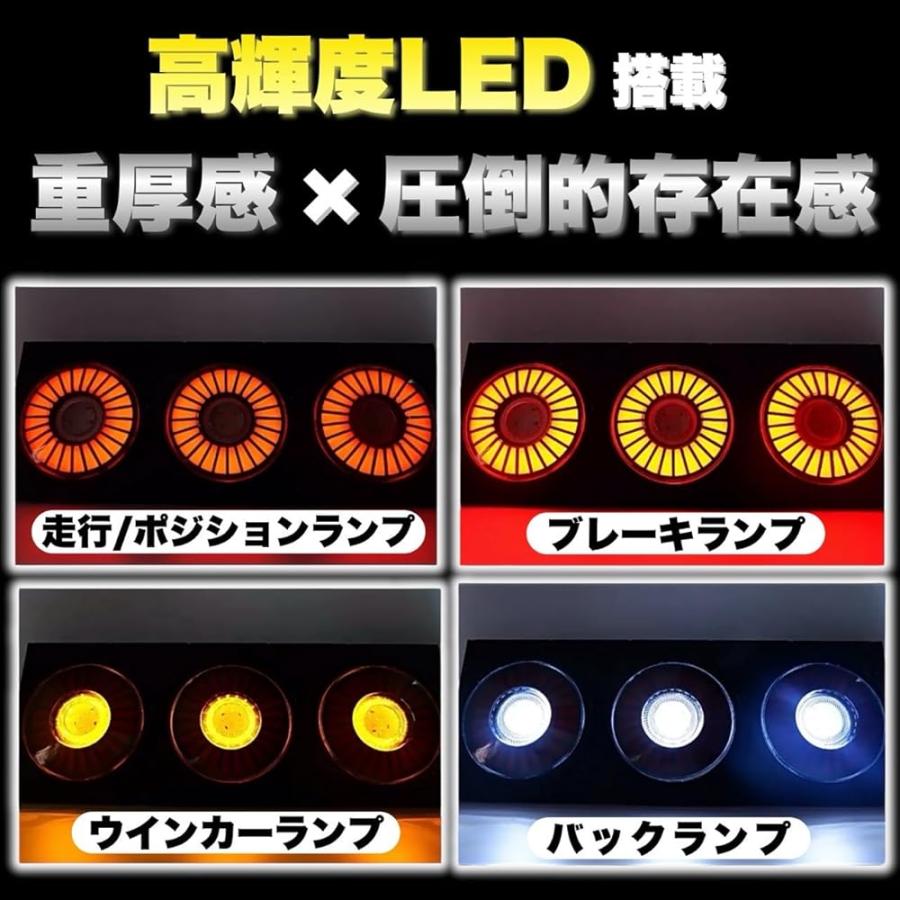 LEDテールランプ 24V 丸型 3連 トラック 三菱ふそう 日野 UD いすゞ 丸