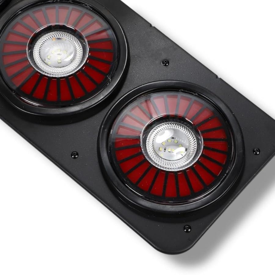 LEDテールランプ 24V 丸型 3連 トラック 三菱ふそう 日野 UD いすゞ 丸テール デコトラ 大型車 左右セット テールライト ブラック メッキ 社外品