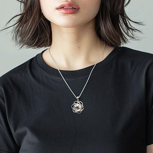 ギベオン＆モルダバイト隕石 スターリングシルバー フラワー