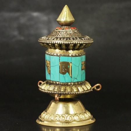 チベット密教 マニ車 ｏｍ梵字 ターコイズ 卓上タイプ プライヤーホイール パワーストーン 1731mani03 民族アクセサリー専門店ラパヌイ 通販 Yahoo ショッピング