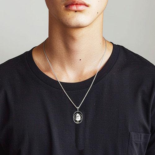 ギベオン＆モルダバイト隕石 サークル 高品質シルバー ペンダント