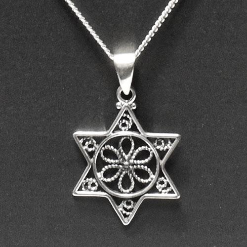 六芒星（ダビデの星） スターリング シルバー ペンダントトップ