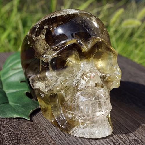 一点物 シトリン ヒューマン スカル（骸骨） カービング（彫刻） 置物 １３５９ｇ｜クリスタルスカル  :20140827skullcarving02:民族アクセサリー専門店ラパヌイ - 通販 - Yahoo!ショッピング