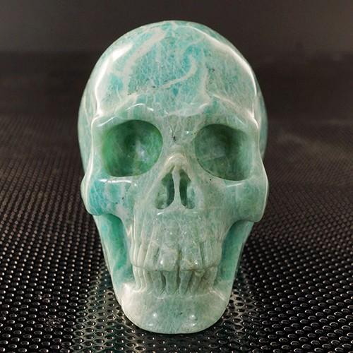 一点物 ヒューマン スカル（骸骨）アマゾナイト カービング（彫刻