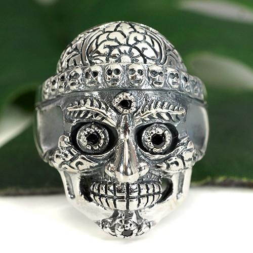 国際ブランド チベット密教 チベタン スカル 骸骨 ｃｚジルコニア 高品質シルバー リング 指輪 シルバー９２５ 全商品オープニング価格特別価格 Www Ladislexia Net