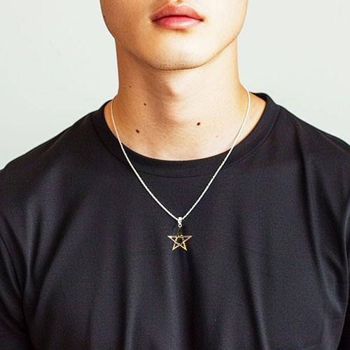 PETER STONE 五芒星（ペンタグラム） ピンク＆イエローゴールド