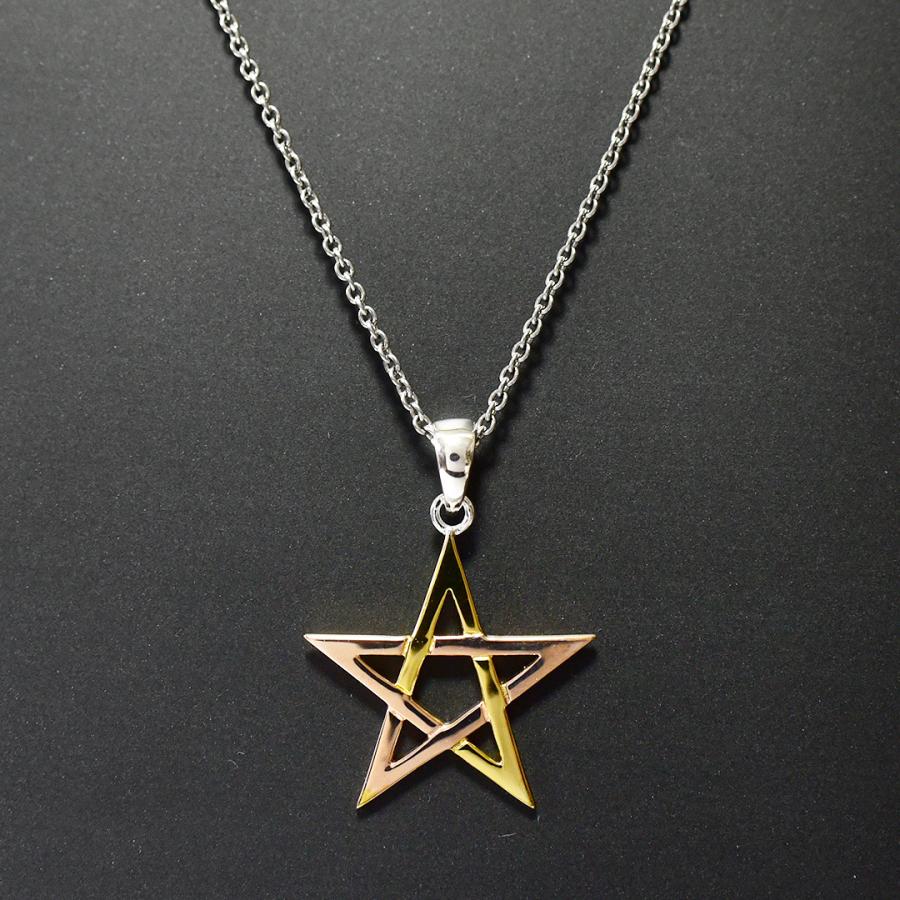 PETER STONE 五芒星（ペンタグラム） ピンク＆イエローゴールド