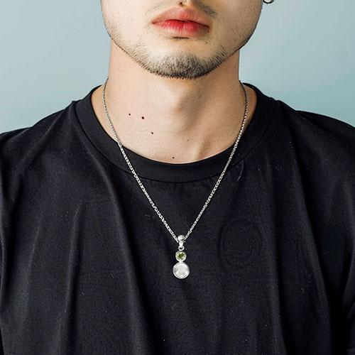 ギベオン隕石 モルダバイト スターリングシルバー ペンダントトップ