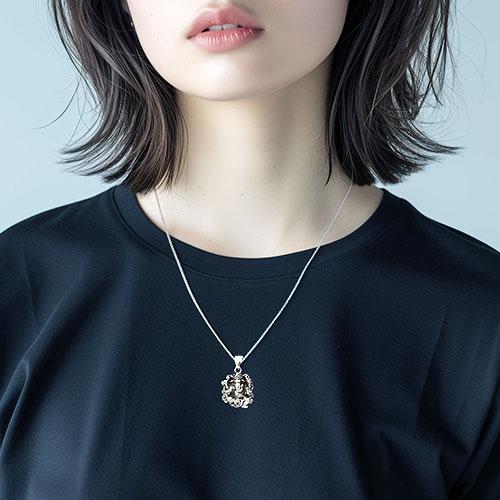 ガネーシャ 高品質シルバー ペンダントトップ : 民族アクセサリー専門