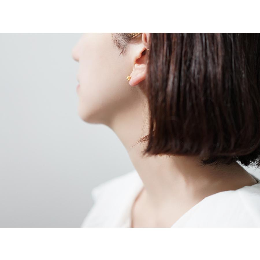 K18 シトリン ローズカット ピアス 美しいく細かいエレガントなデザイン スタッド pierce K18ピアス 18k 18金 ゴールド rpacp1789c23の画像