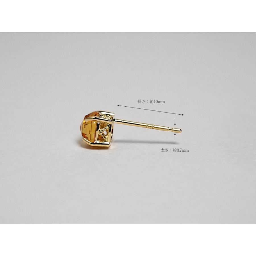 K18 シトリン ローズカット ピアス 美しいく細かいエレガントな