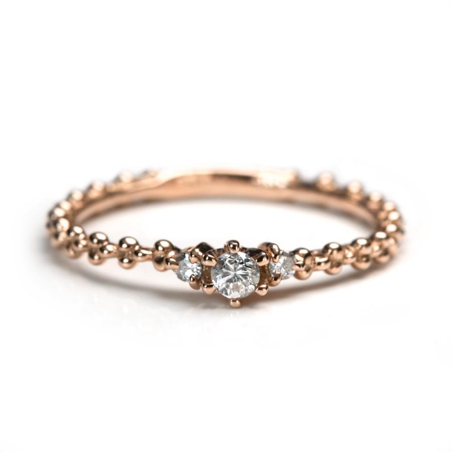 K18 ダイヤモンド バブルアーム リング 主張する、可憐で華奢なダイヤリング ダイヤ リング 指輪 ring 重ね付け 18k 18金 rpa1967522の画像