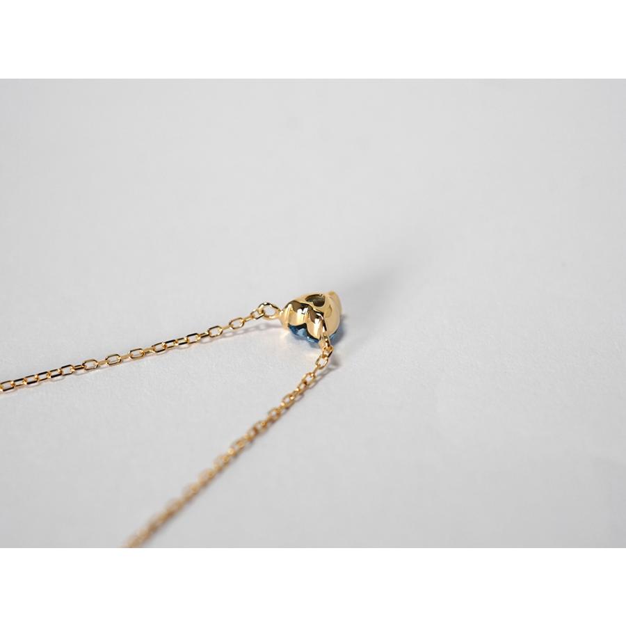 18K ハートシェイプ アクアマリン ネックレス 首飾り 18k 一粒
