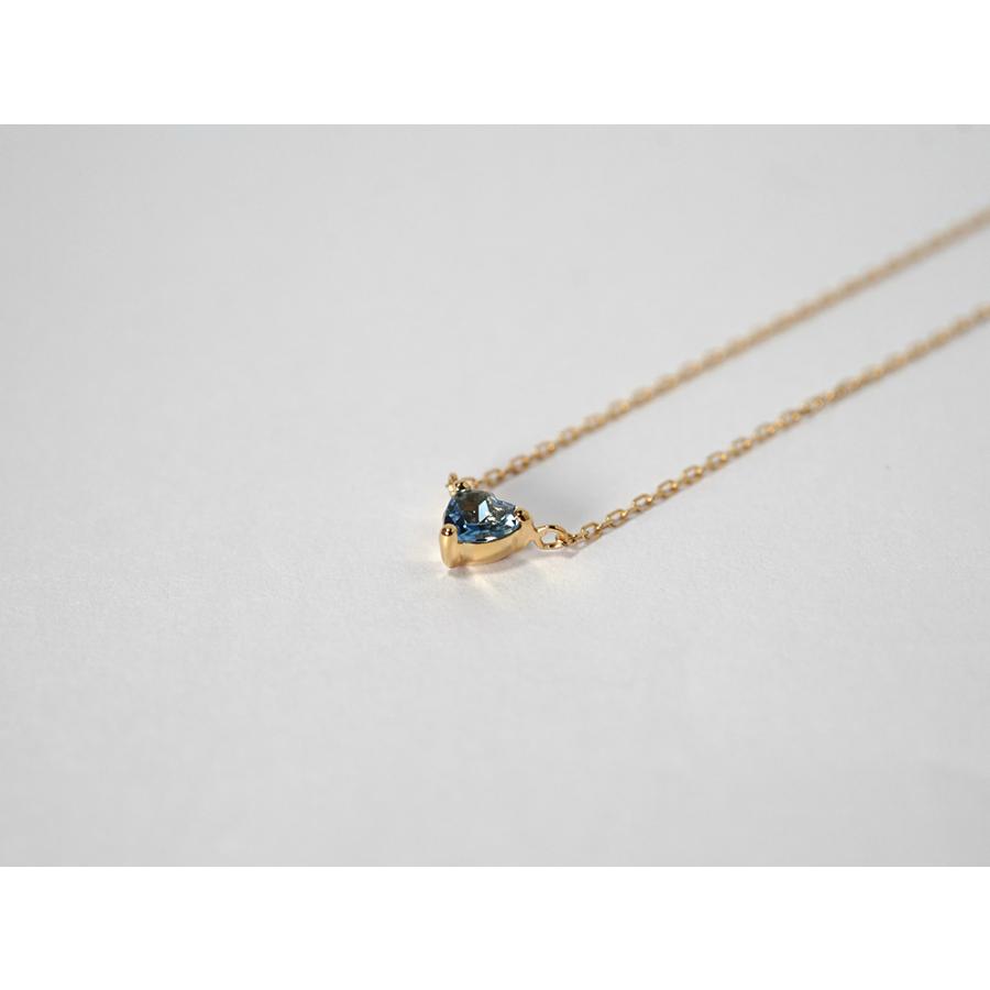 18K ハートシェイプ アクアマリン ネックレス 首飾り 18k 一粒