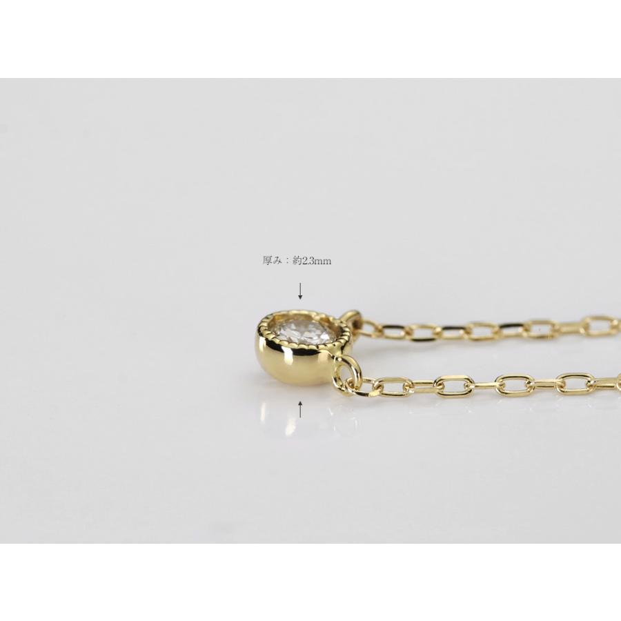 K18 ミル打ち ダイヤモンド ネックレス 0.1ct 上品な一粒 K18 ミル打ち ダイヤモンド ネックレス 0.1ct 上品な一粒