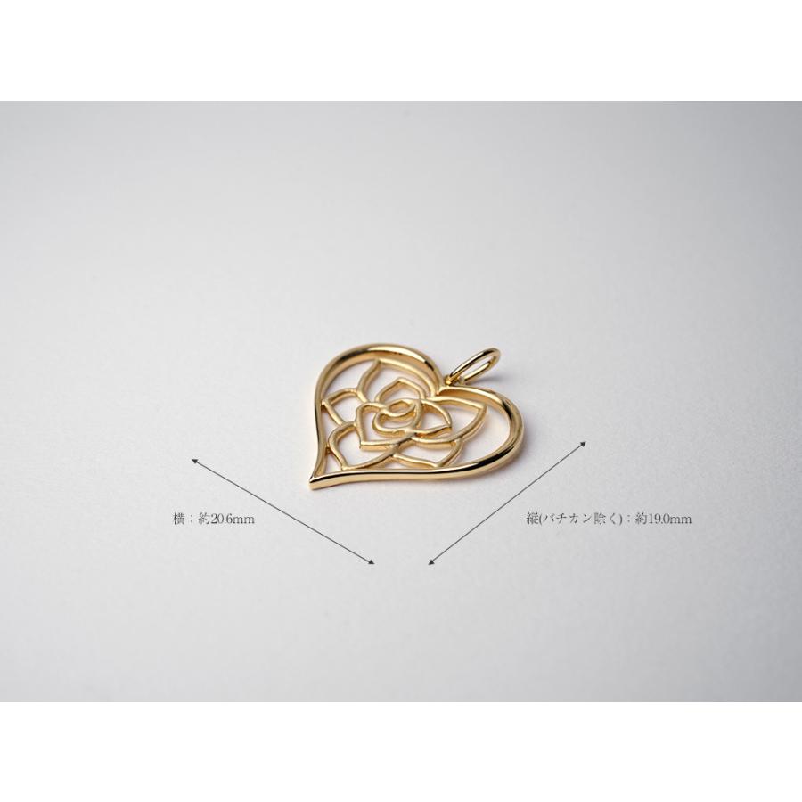 ペンダントヘッド チャーム レディース 大ぶり 18K ハート ローズ